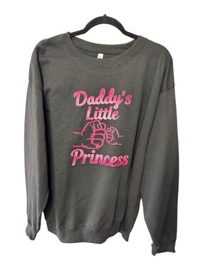 Daddy's Little Princess Black Sweatshirt with Pink Print XL